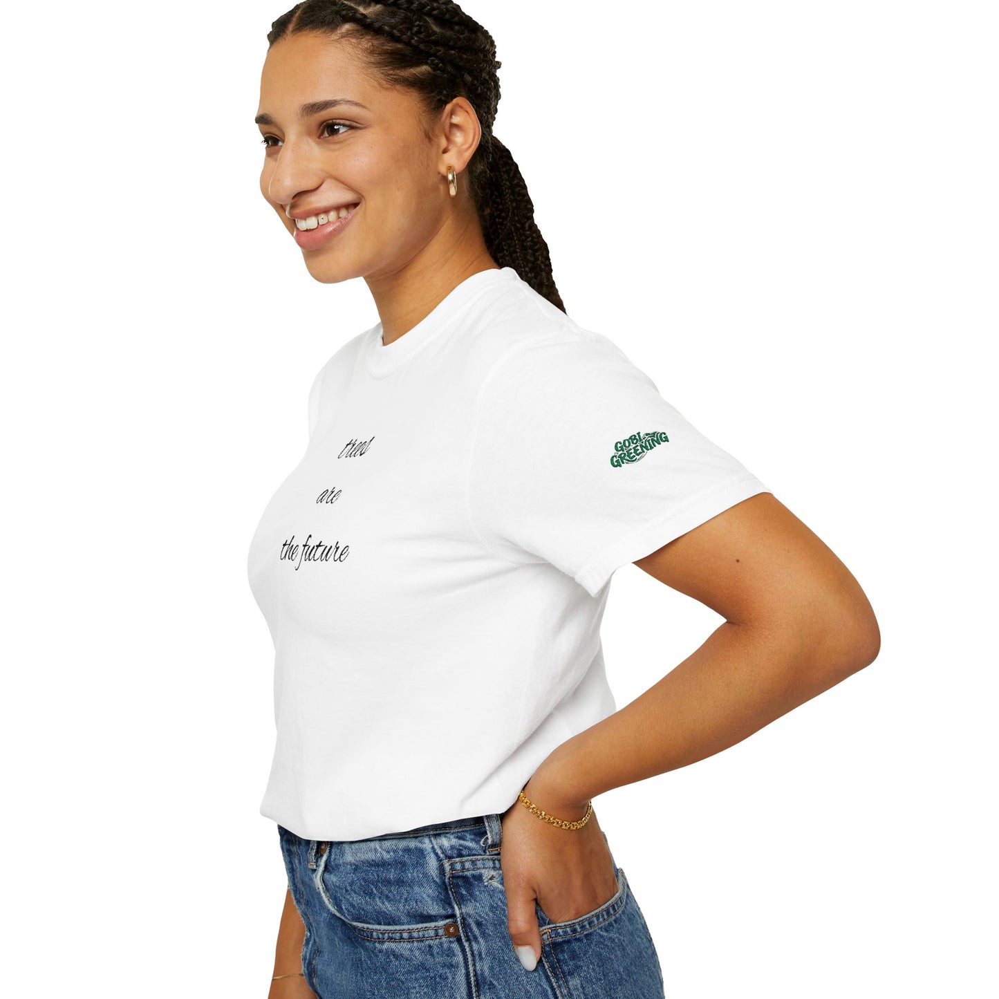 Eco - Friendly Tree Message T-shirt, Unisex T-shirt for Nature Lovers, Organic Cotton Tee, Gift for Earth Day, Sustainable Fashion - Gobi Greening