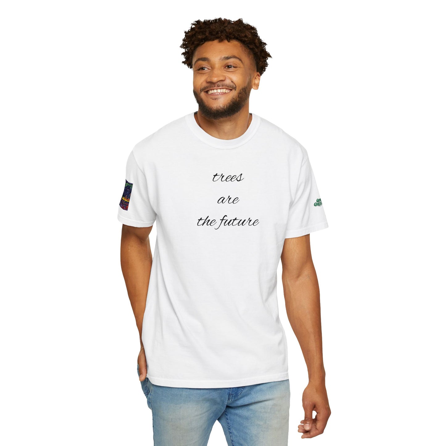 Eco - Friendly Tree Message T-shirt, Unisex T-shirt for Nature Lovers, Organic Cotton Tee, Gift for Earth Day, Sustainable Fashion - Gobi Greening