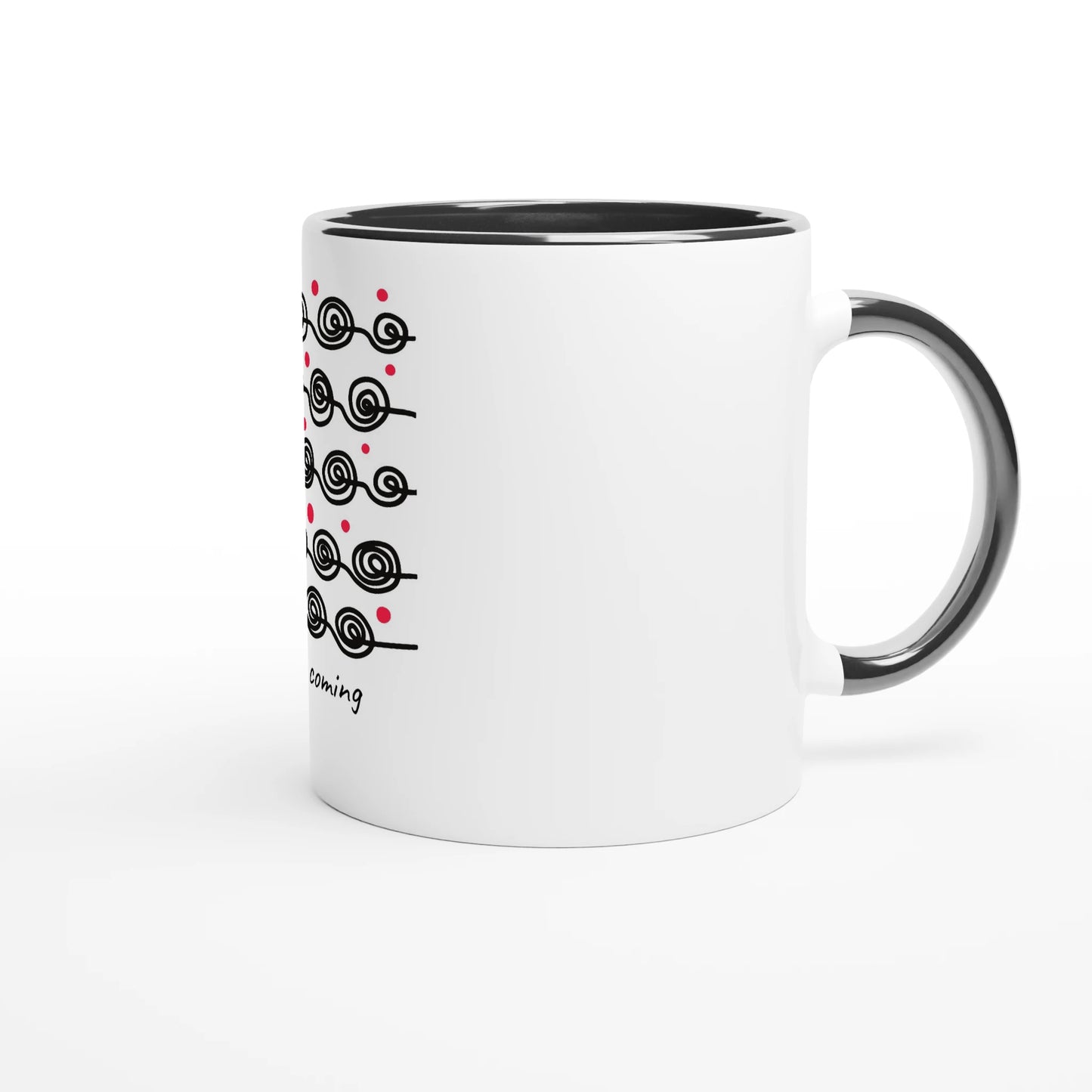 Glossy White 11oz Ceramic Mug with Colorful Rim – Dishwasher & Microwave Safe - Gobi Greening