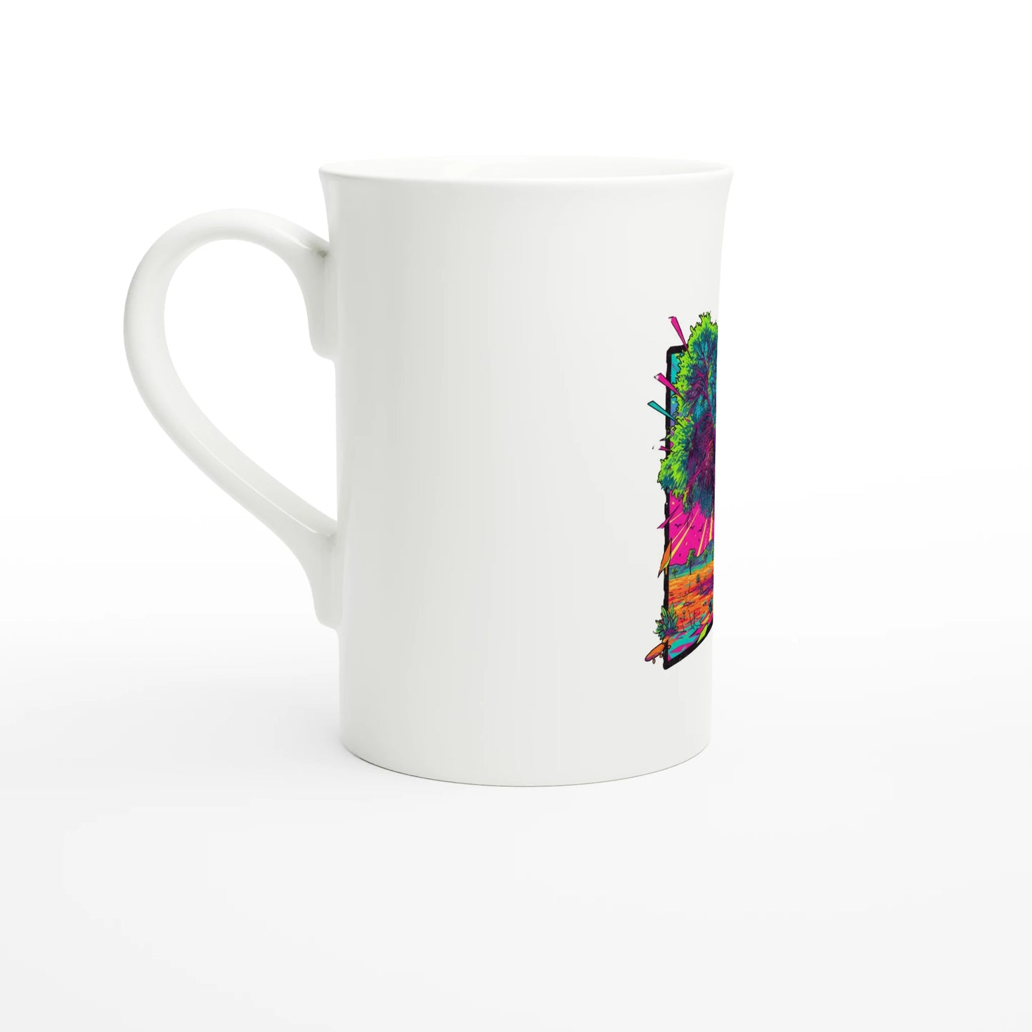 Glossy White Slim Porcelain Mug – 10oz Dishwasher & Microwave Safe - Gobi Greening