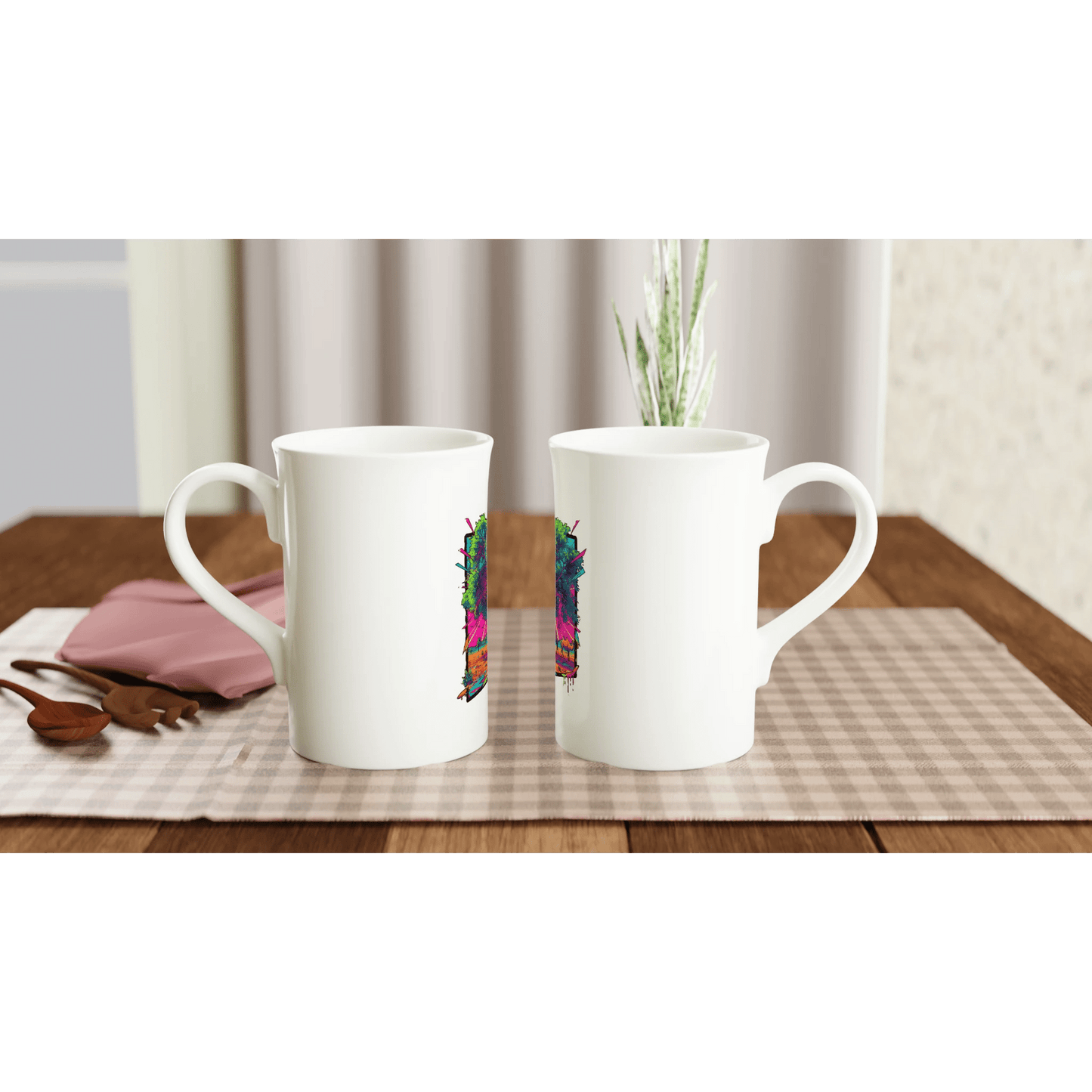 Glossy White Slim Porcelain Mug – 10oz Dishwasher & Microwave Safe - Gobi Greening