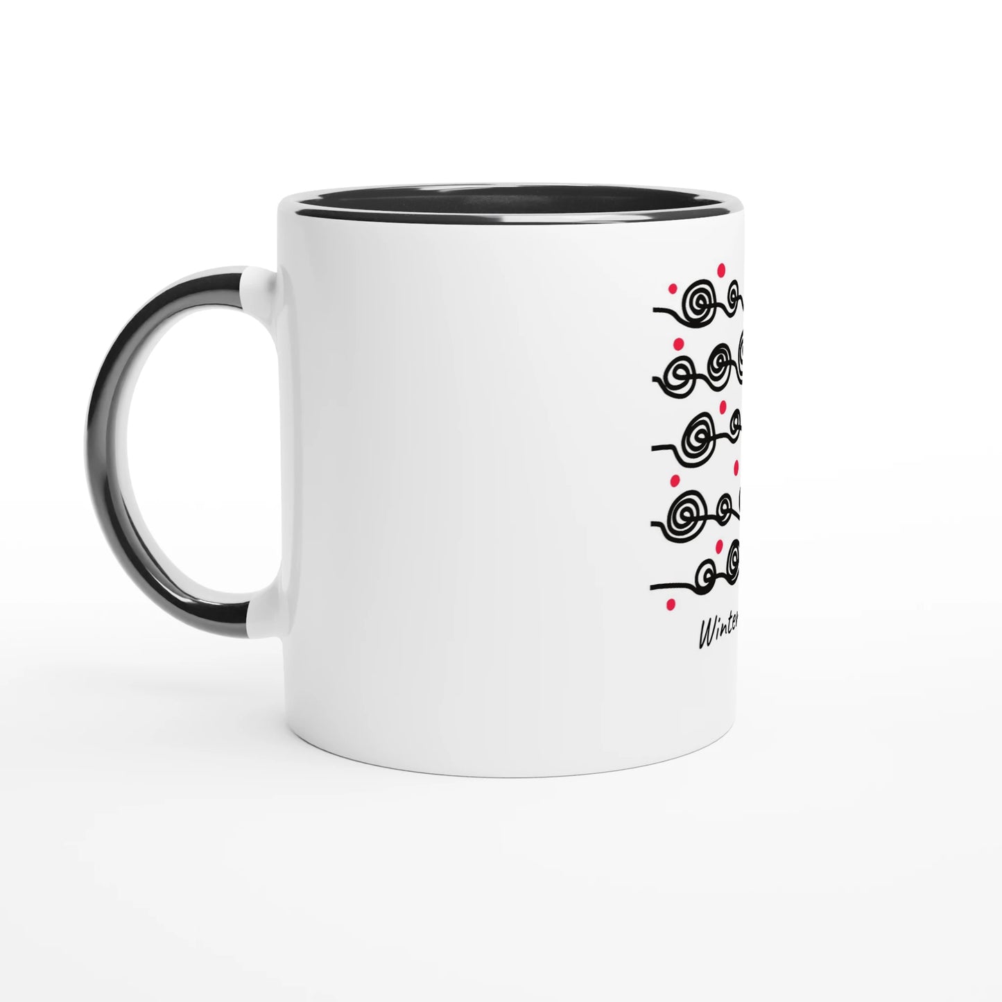 Glossy White 11oz Ceramic Mug with Colorful Rim – Dishwasher & Microwave Safe - Gobi Greening