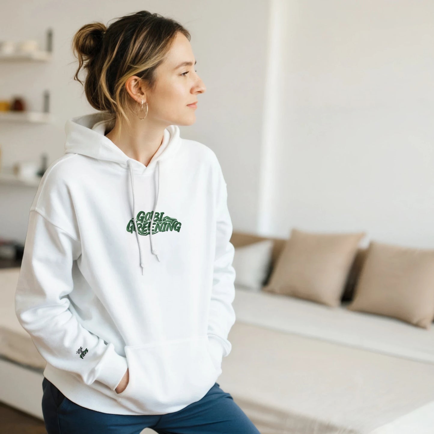 Eco hoodie that helps plant trees in Mongolia’s Gobi Desert.