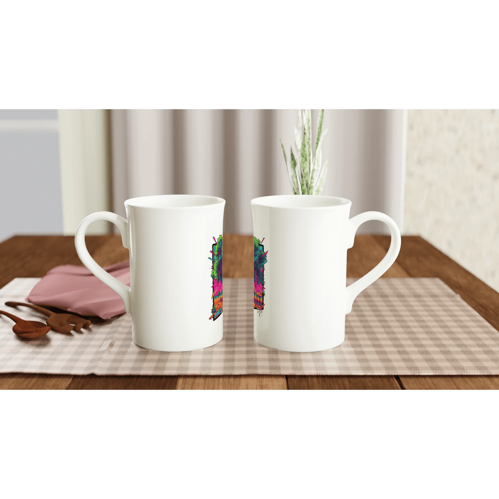 Glossy White Slim Porcelain Mug – 10oz Dishwasher & Microwave Safe - Gobi Greening