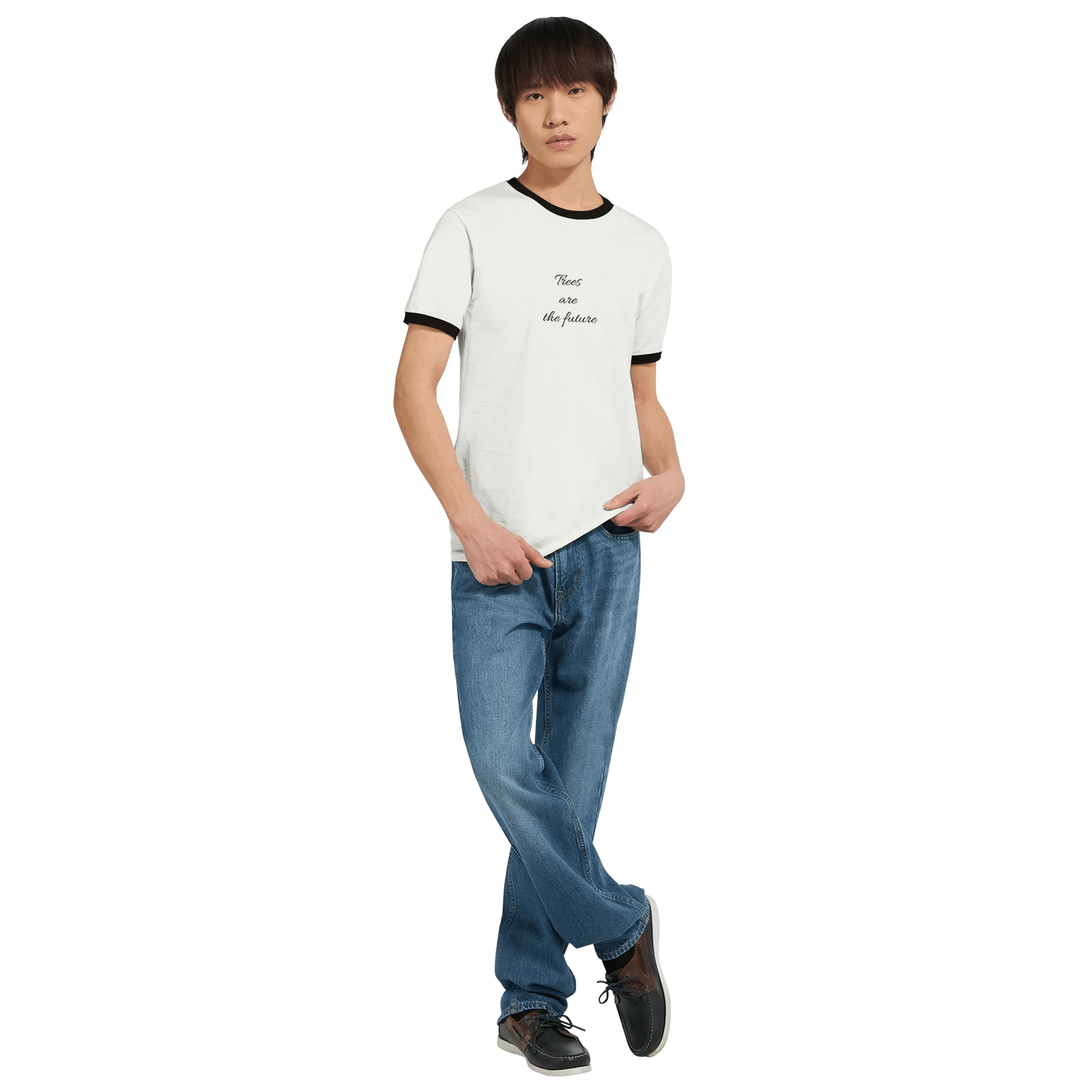Classic Ringer T-Shirt Add a timeless, retro look to your wardrobe with the Classic Ringer T-Shirt. A must-have for any collection, this tee features contrast-color binding on the neck and sleeves for a stylish and unique touch. The regular fit and tapere