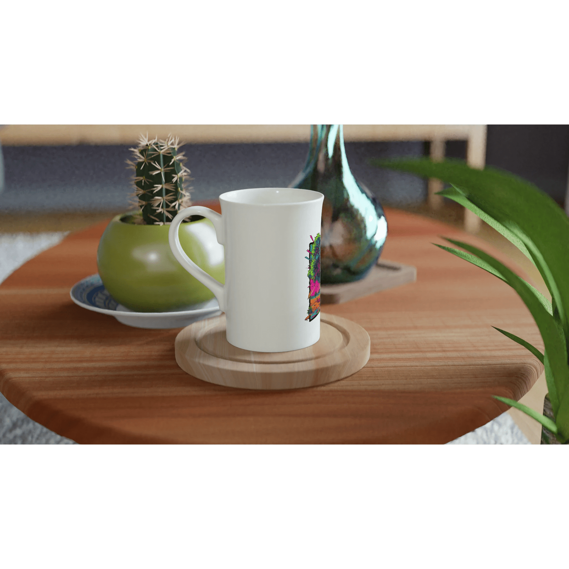 Glossy White Slim Porcelain Mug – 10oz Dishwasher & Microwave Safe - Gobi Greening