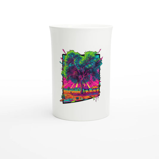 Glossy White Slim Porcelain Mug – 10oz Dishwasher & Microwave Safe - Gobi Greening