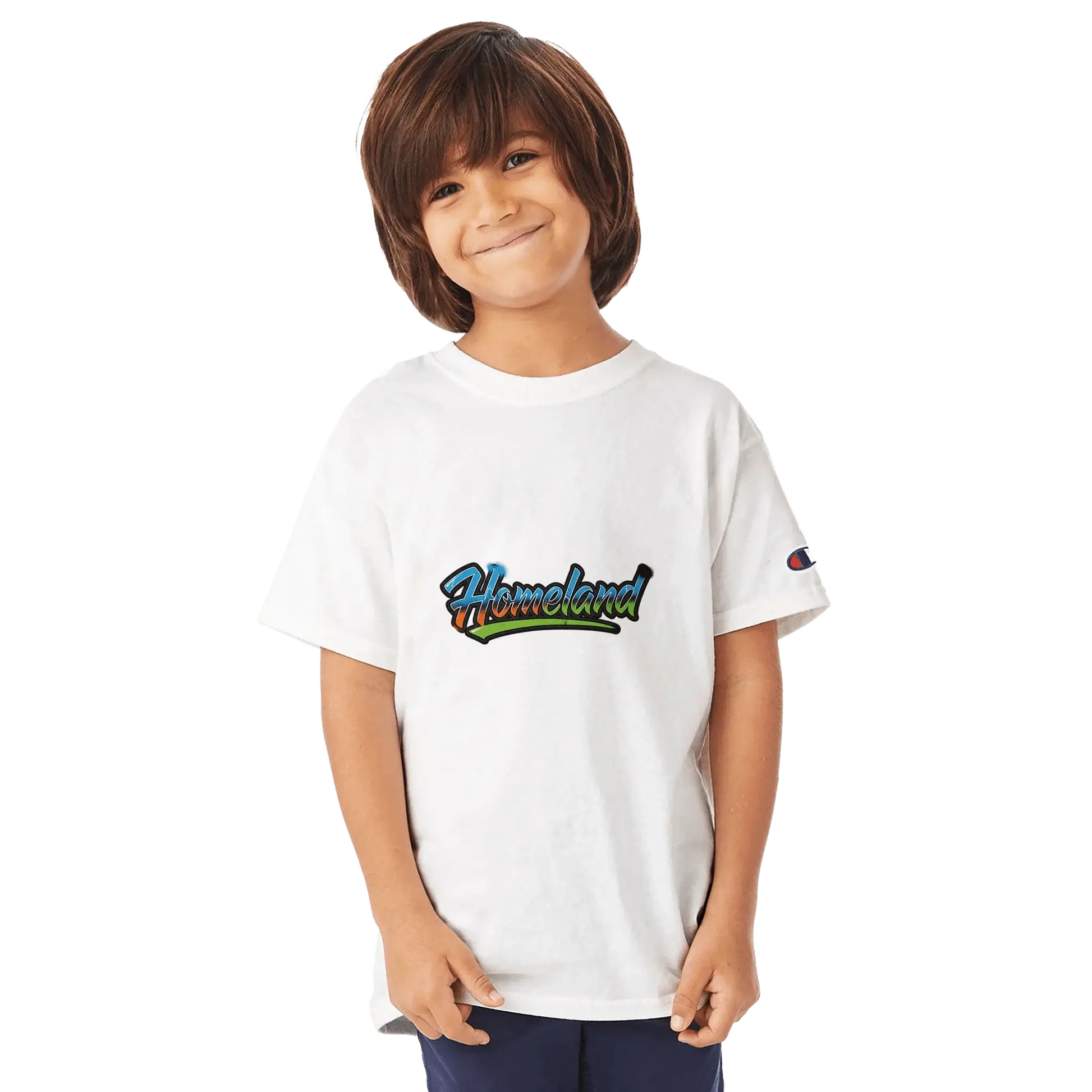 Kids Premium Crewneck T-Shirt | Champion T435 This Champion Kids' Long Sleeve T-shirt is a perfect blend of premium quality and a classic, comfortable design. Made from 100% cotton, this tee is both soft and durable, ready for all-day play. The double-nee